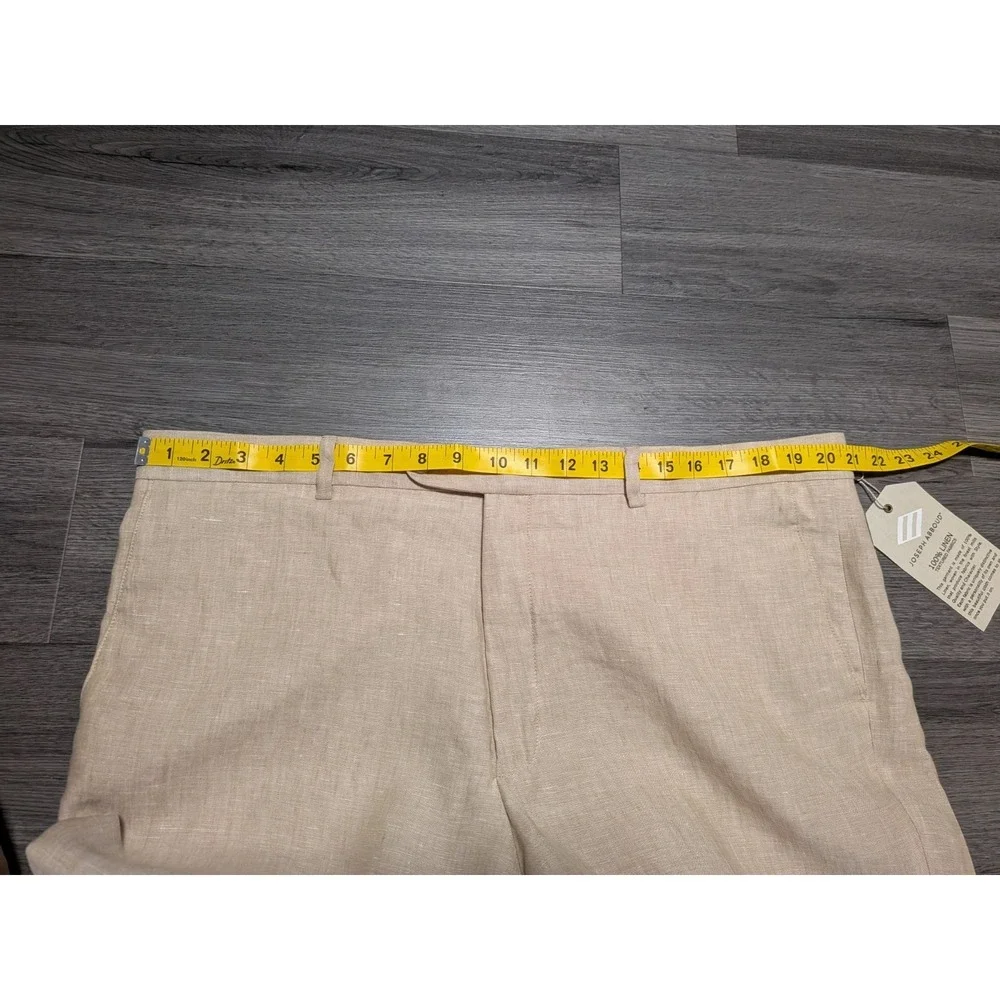 NWT Joseph Abboud Men's Brown 100% Linen Flat Front Pant Size 40x30 (Actual 42)